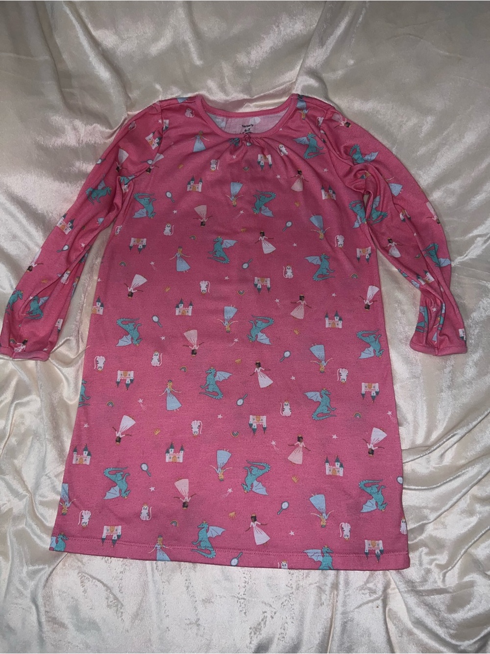 Carter's Pink Princess & Castle Long Sleeve Nightgown